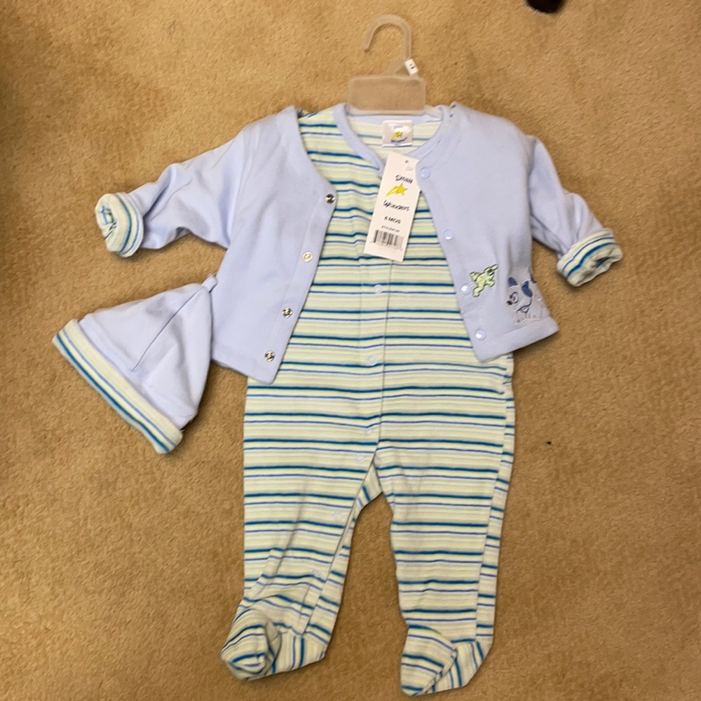 NWT 6 months Pjs with hat and jacket